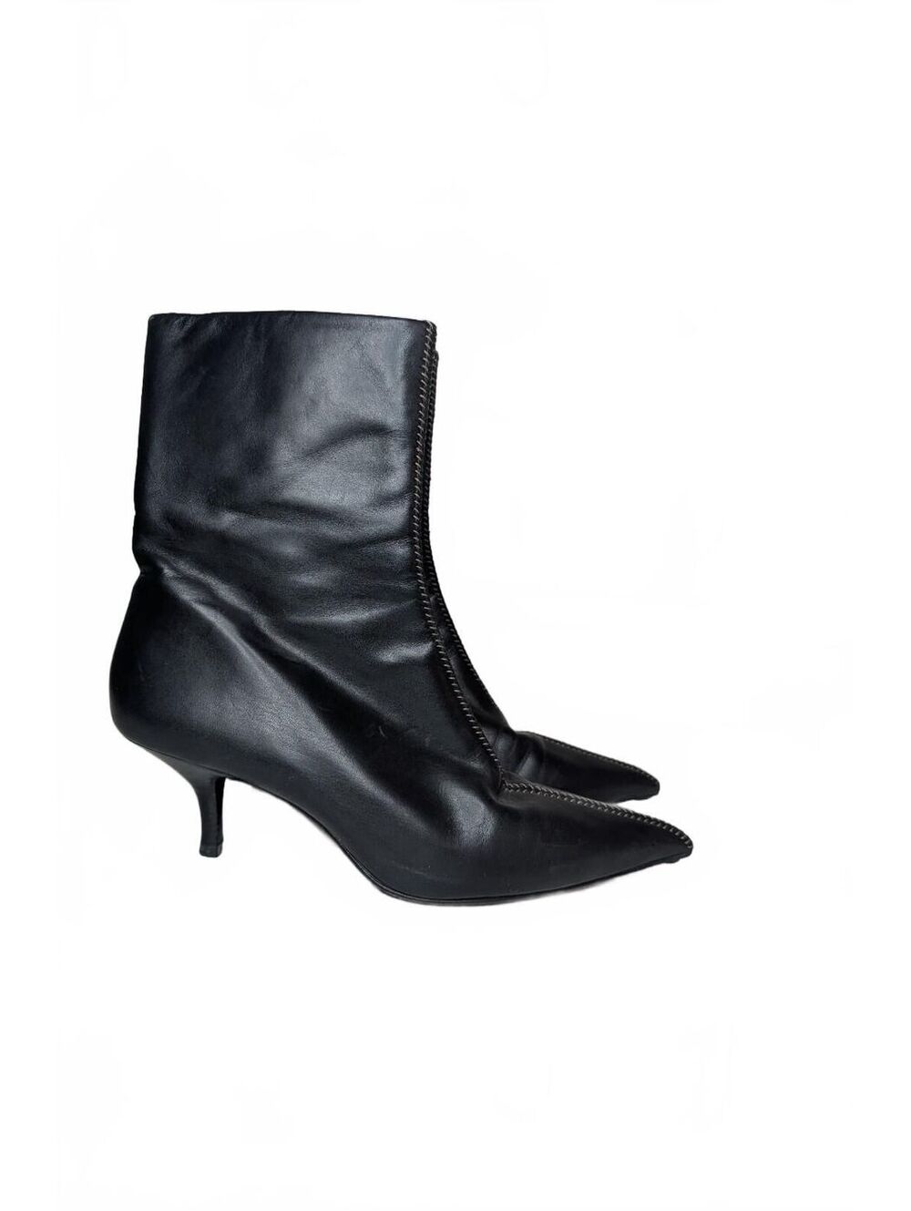 Cole Haan Vitalia Short Boot Black Leather Kitten Heel Size 9.5